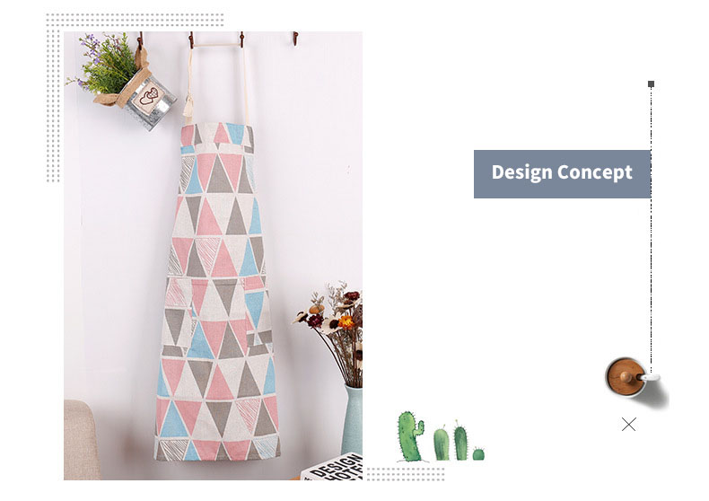 Honana-Cotton-Sleeveless-Apron-Triangular-Lattice-Kitchen-Cooking-Simple-Aprons-Cotton-Linen-1313079-2