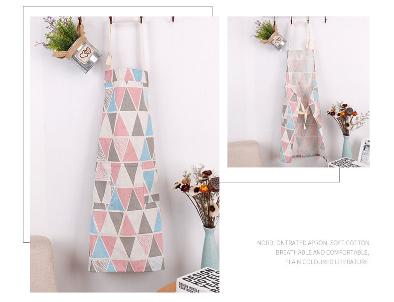 Honana-Cotton-Sleeveless-Apron-Triangular-Lattice-Kitchen-Cooking-Simple-Aprons-Cotton-Linen-1313079-7