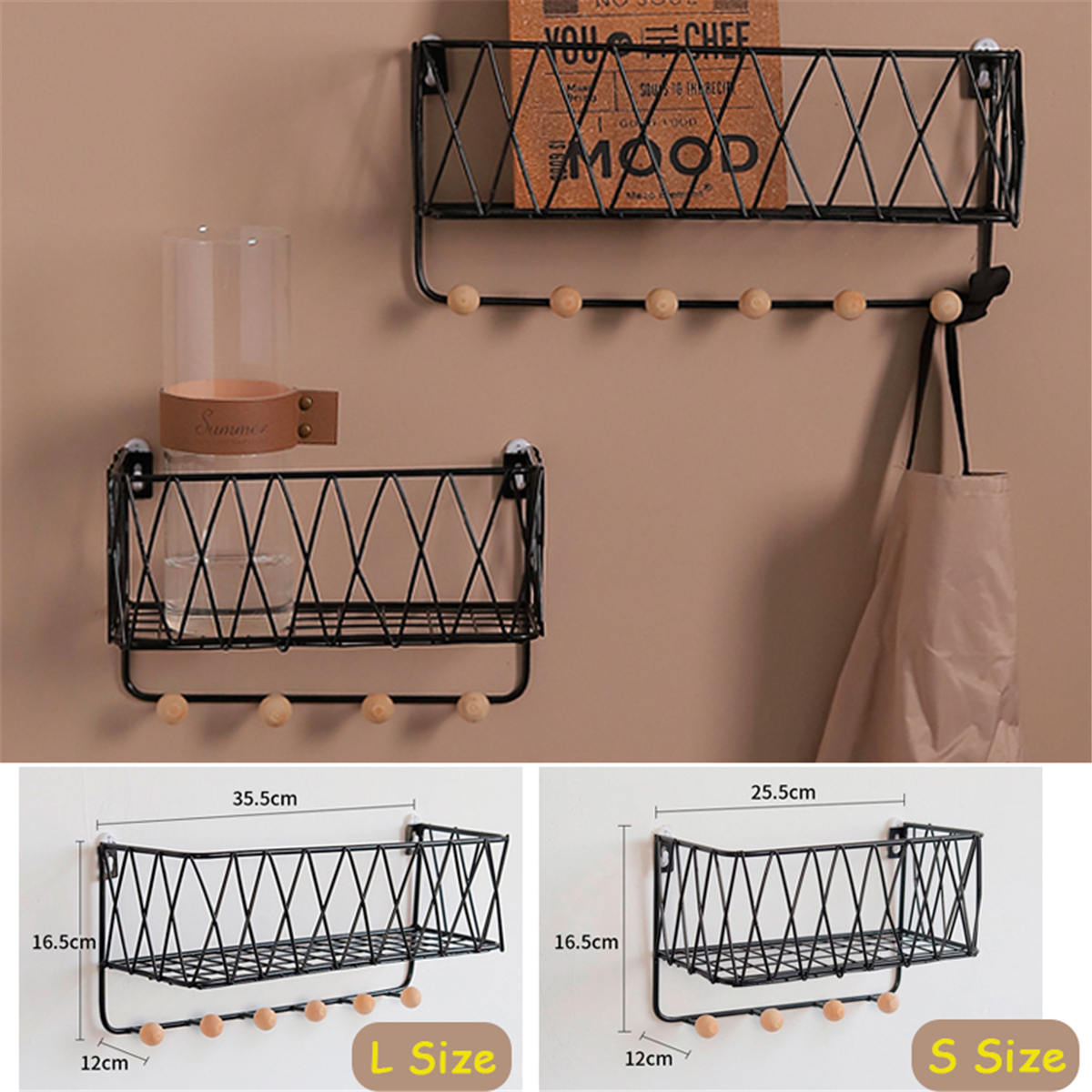 Iron-Rack-Wooden-Wall-Hanging-Shelf-Holder-Books-Pot-Plant-Storage-Hooks-1793950-1