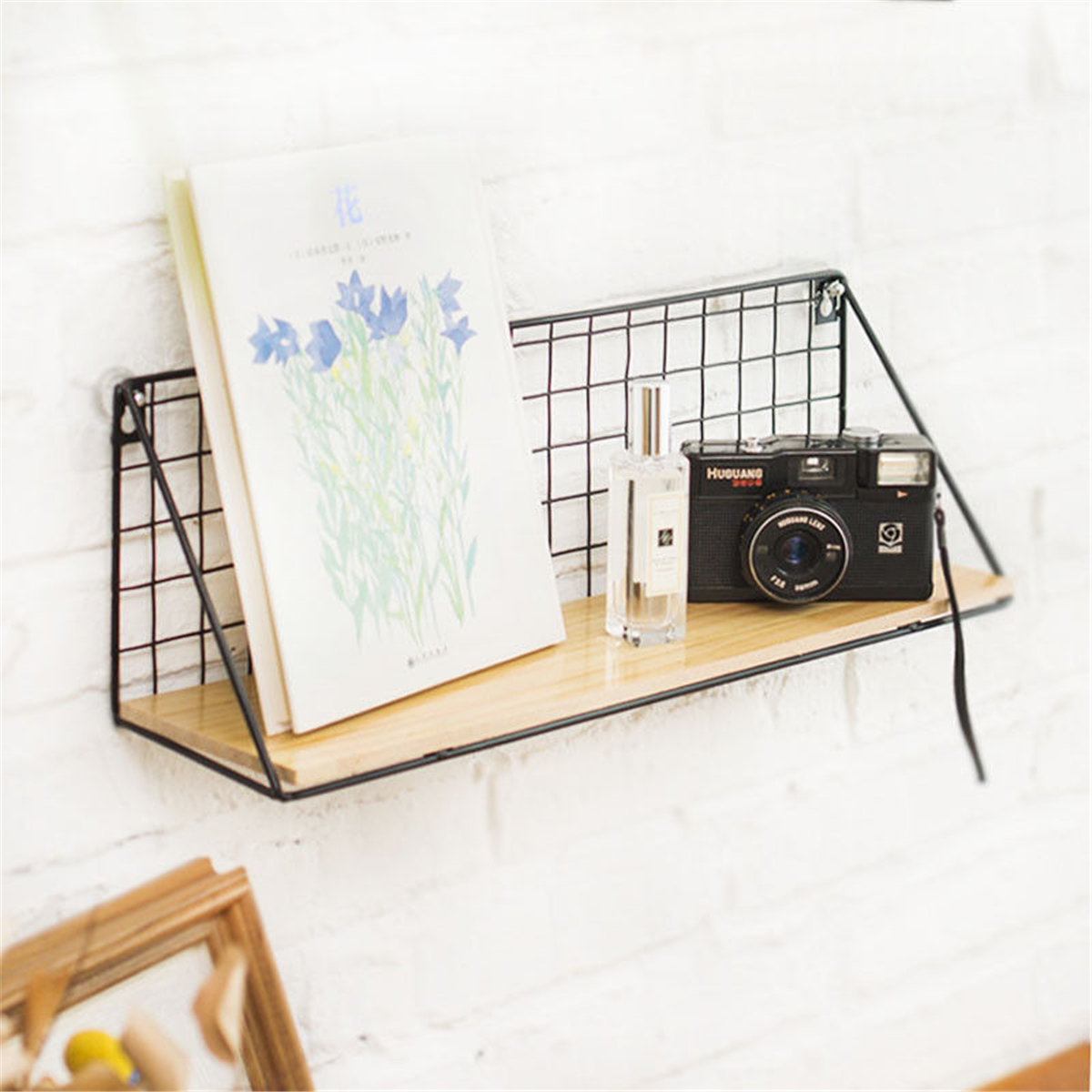 Large-Metal--Wood-Wall-Hanging-Shelf-Birdcage-Storage-Bracket-Hallway-Display-Home-Decor-1357073-5