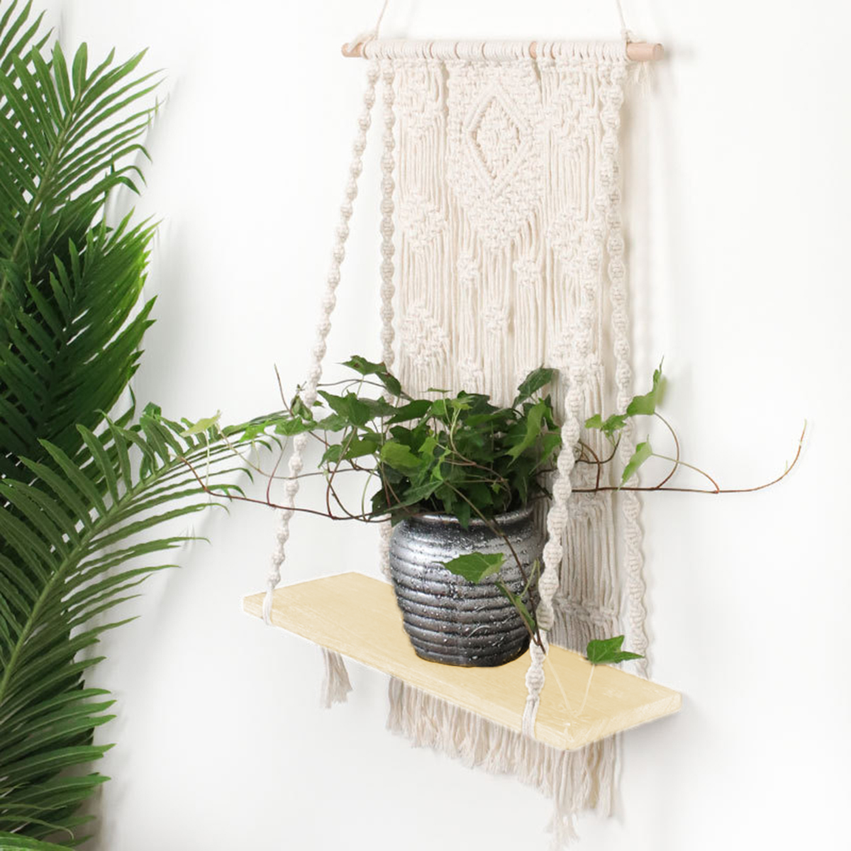 Macrame-Plant-Hanger-Basket-Hand-Woven-Tapestry-Wood-Pot-Shelf-Room-Decoration-1727271-3