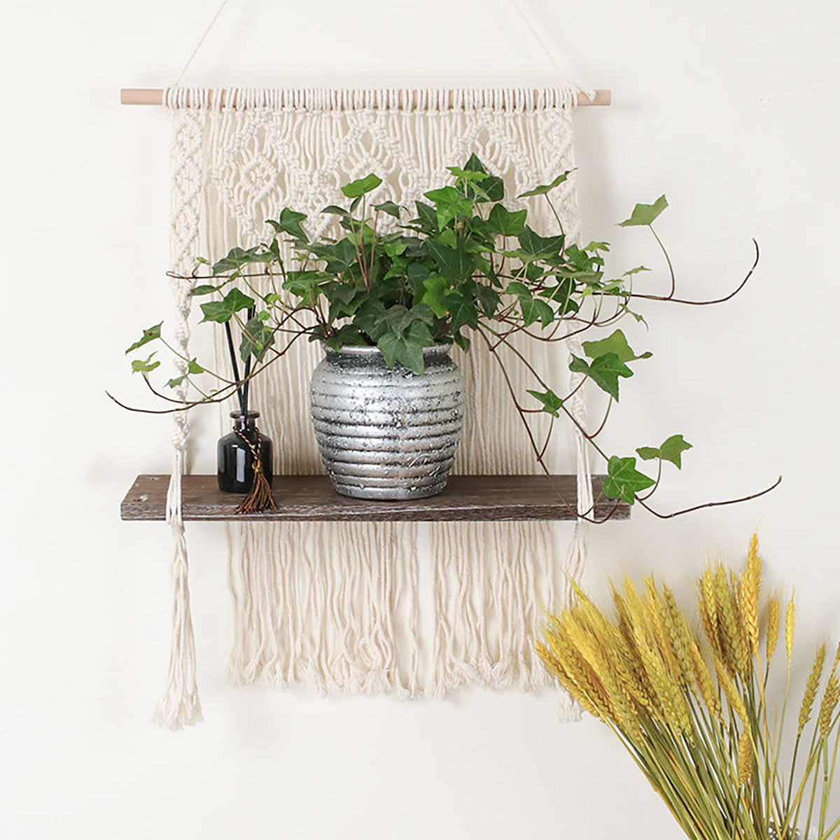 Macrame-Plant-Hanger-Platform-Basket-Bohemian-Hand-Woven-Tapestry-Wood-Pot-Shelf-1762592-1