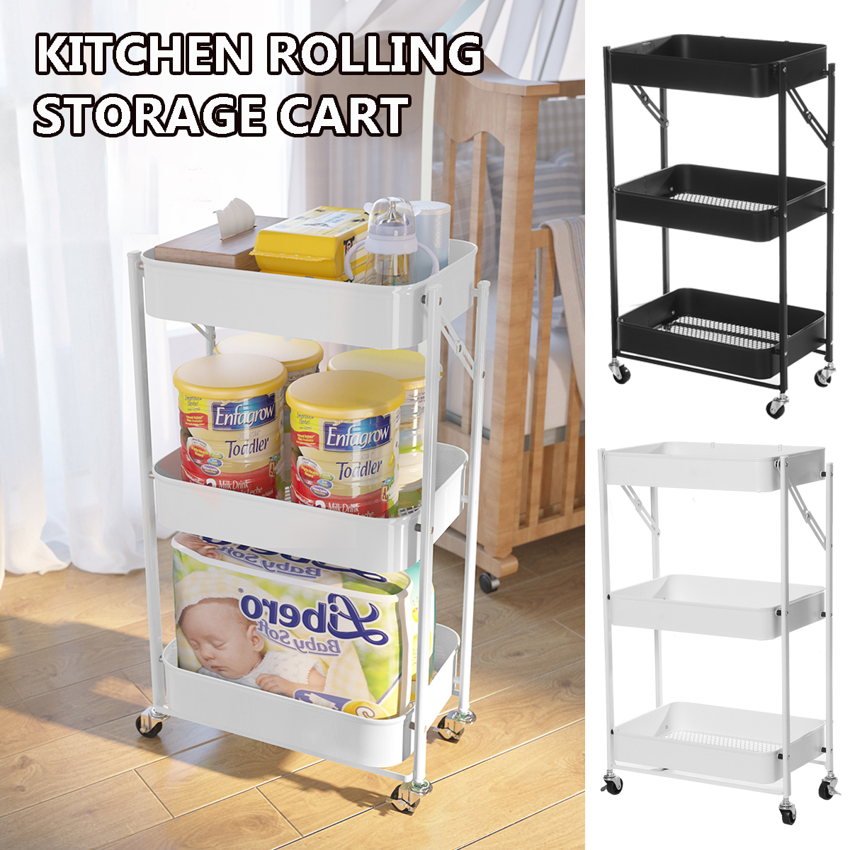Multilayer-Foldable-Storage-Rack-with-Wheels-Kitchen-Rolling-Cart-Free-Installation-Floor-Shelf-1760183-1