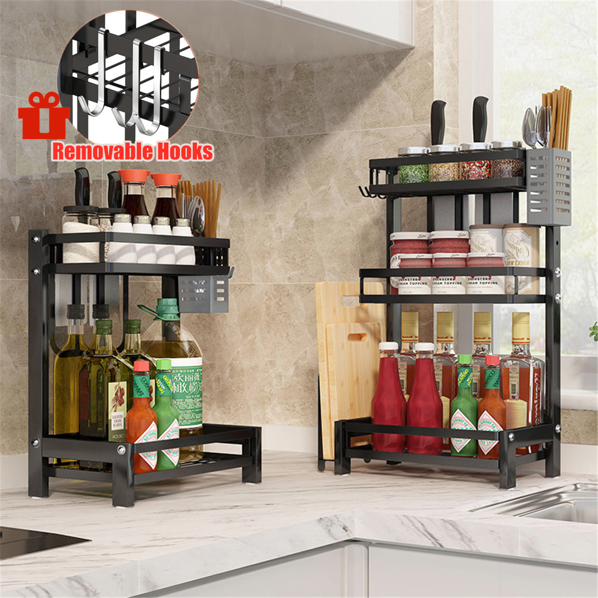 Nonslip-23-Tier--Spice-Rack-Stainless-Steel-Storage-Shelf-Organizer-Holder-Kitchen-Rack-1686277-1