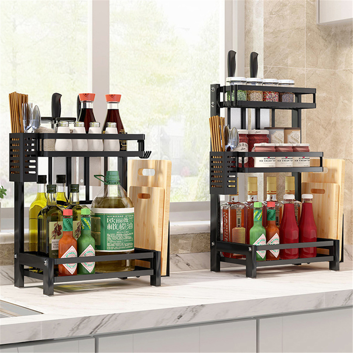 Nonslip-23-Tier--Spice-Rack-Stainless-Steel-Storage-Shelf-Organizer-Holder-Kitchen-Rack-1686277-2