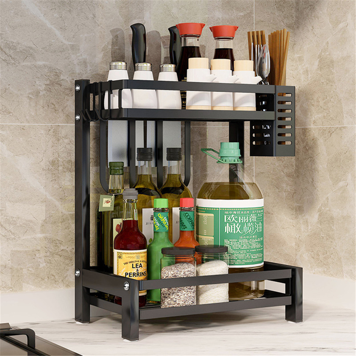 Nonslip-23-Tier--Spice-Rack-Stainless-Steel-Storage-Shelf-Organizer-Holder-Kitchen-Rack-1686277-3