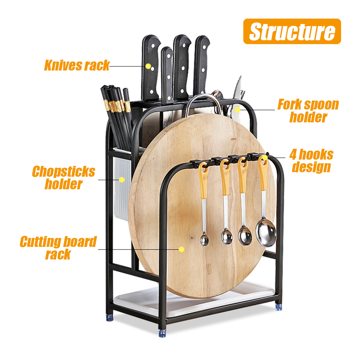 Stainless-Steel-Kitchen-Storage-Holder-Shelf-Rack-Cutting-Board-Tableware-Holder-1686069-8