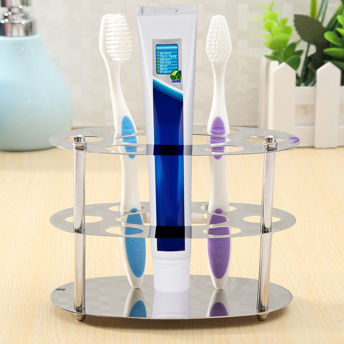 Stainless-Steel-Wall-Mount-Toothbrush-Toothpaste-Holder-Bathroom-Razor-Organizer-1135458-2