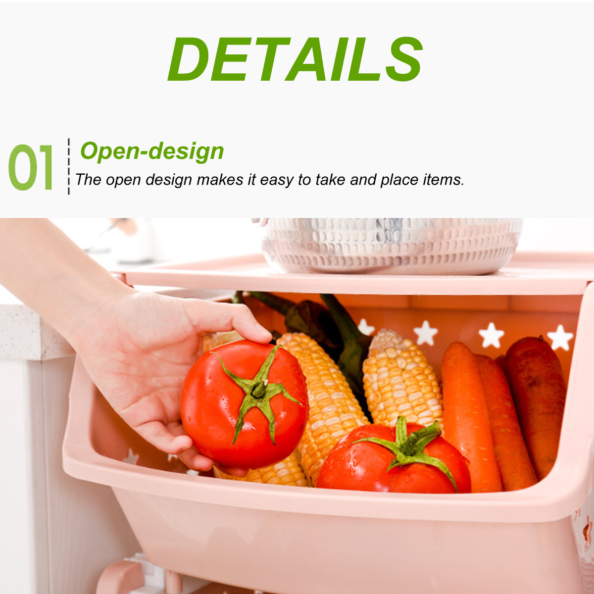 Storage-Tower-Kitchen-Storage-Rack-Slide-Tower-Movable-Assemble-Plastic-Bathroom-Shelf-Wheels-1550348-8