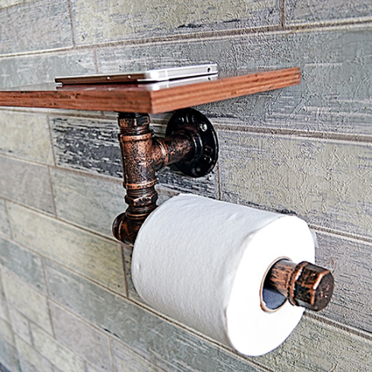 Vintage-Toilet-Roll-Towel-Holder-Wooden-Metal-Retro-Bathroom-Standing-Storage-Holder-1530295-3