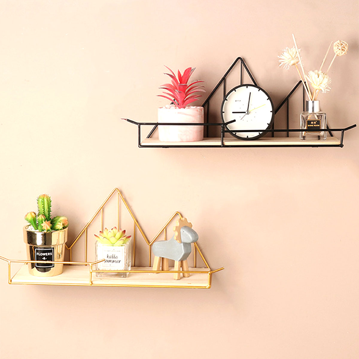Wall-Mounted-Shelf-Industrial-Wooden-Floating-Metal-Wire-Rack-Storage-Display-1761608-4