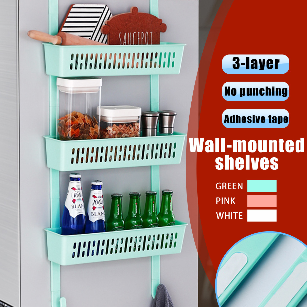 Wall-Mounted-Side-Refrigerator-Rack-3-Layer-Shelf-Kitchen-Storage-Rack-1646800-2