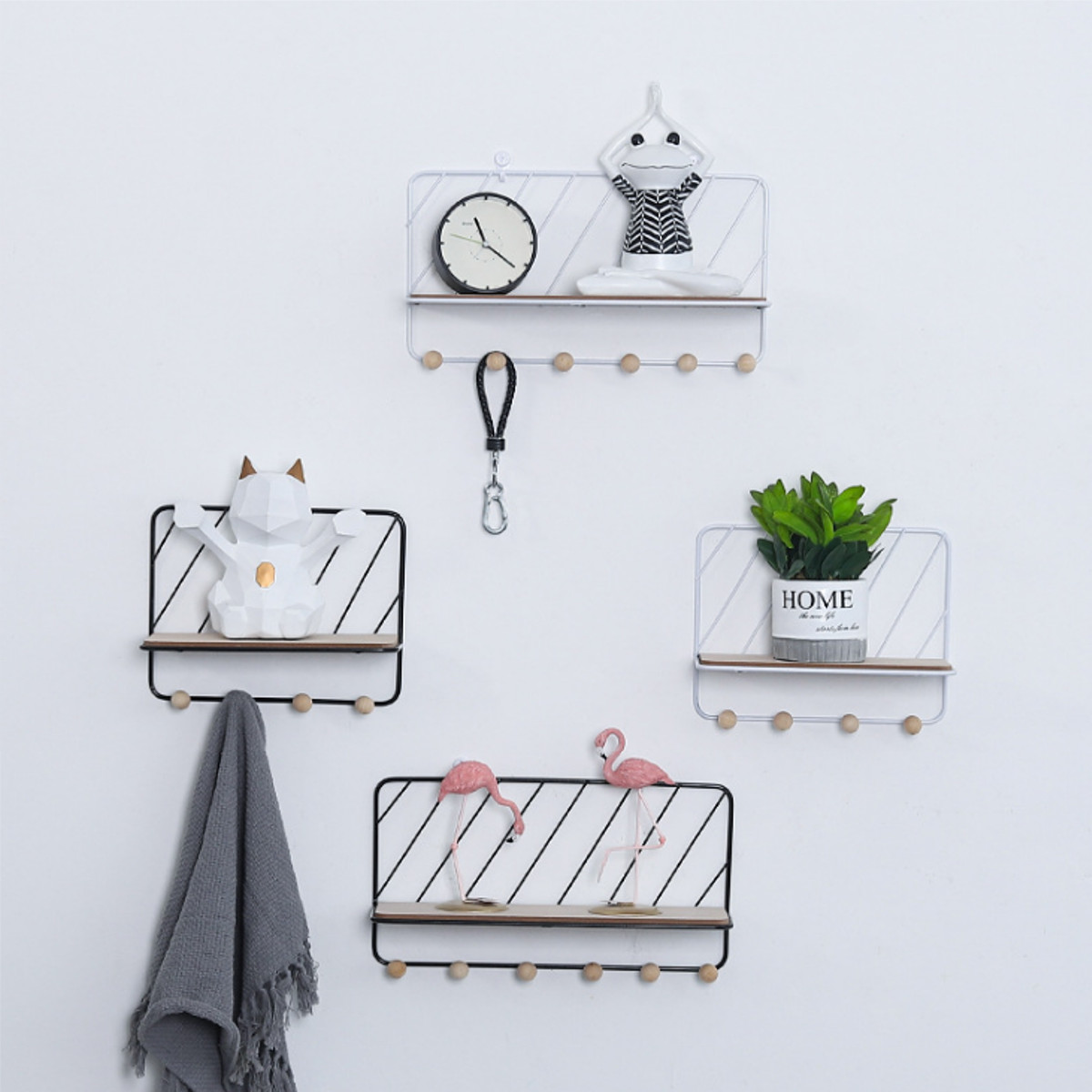 Wall-Mounted-Wire-Metal-Shelf-Unit-Floating-Shelves-Wood-Rack-Display-1660411-3