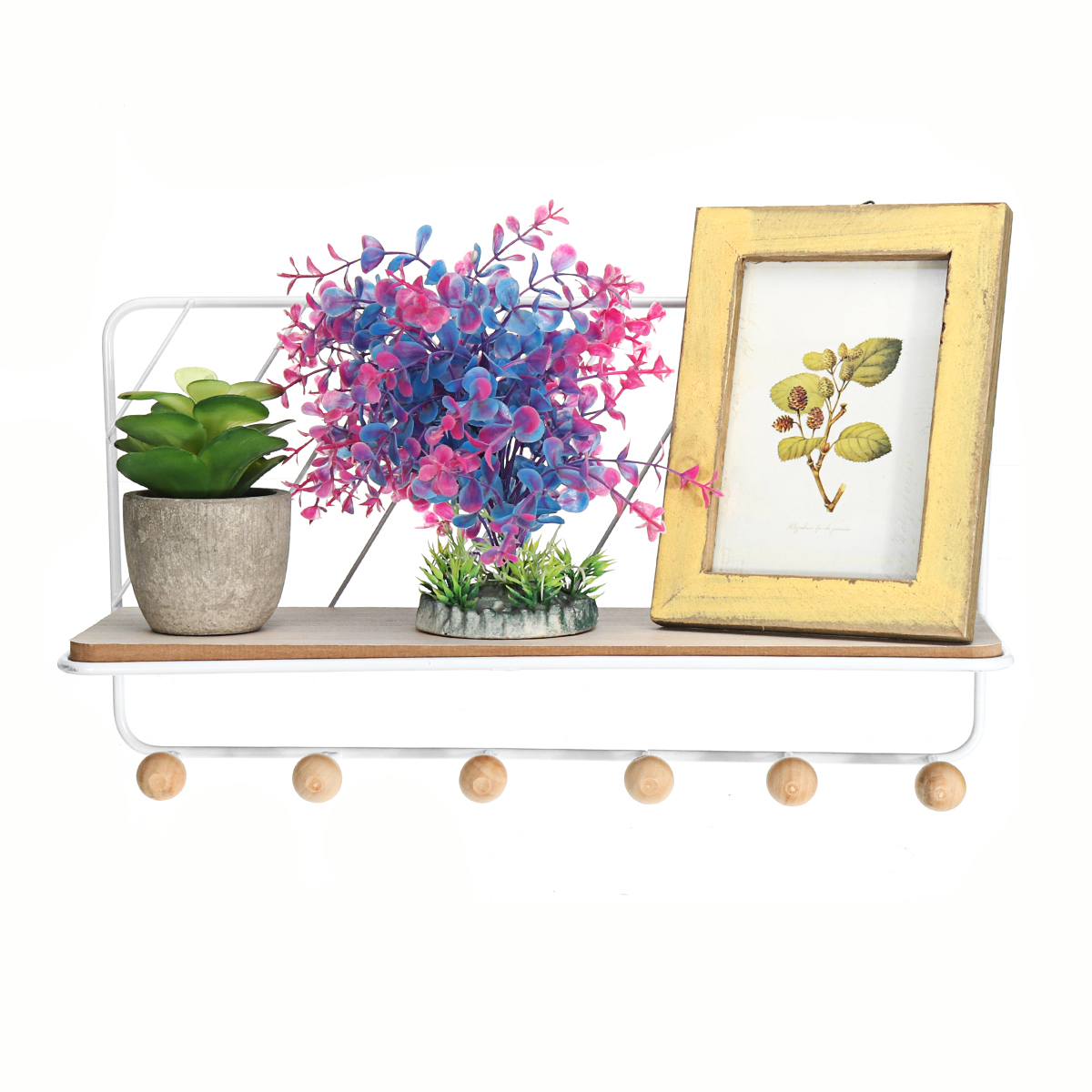 Wall-Mounted-Wire-Metal-Shelf-Unit-Floating-Shelves-Wood-Rack-Display-1660411-4