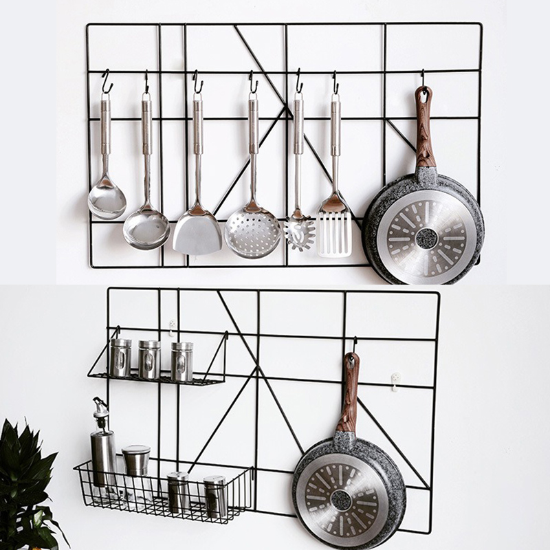 Wrought-Iron-Kitchen-Shelf-Wall-mounted-Punch-free-Kitchen-Supplies-Seasoning-Rack-Storage-1671676-4