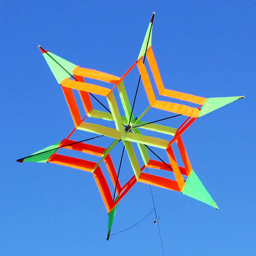 3D-Colorful-Hexagon-Kite-Single-Line-FRP-Plum-Flower-Flying-Kite-Outdoor-Sport-Kids-Adult-Fun-Toys-1838192-1
