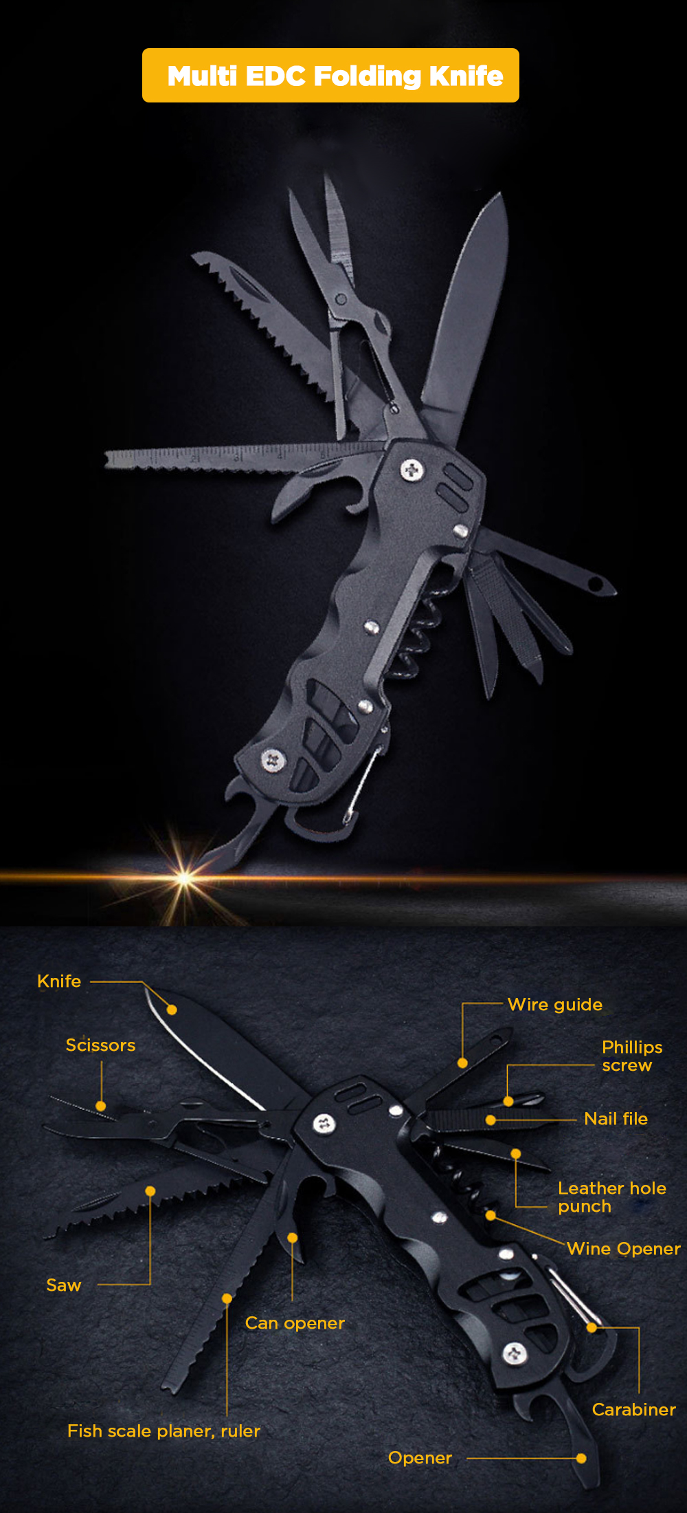 15-in-1-Multifunction-Folding-Knife-EDC-Survival-Tools-Saw-Scissors-Opener-Carabiner-Screwdriver-Out-1739966-1