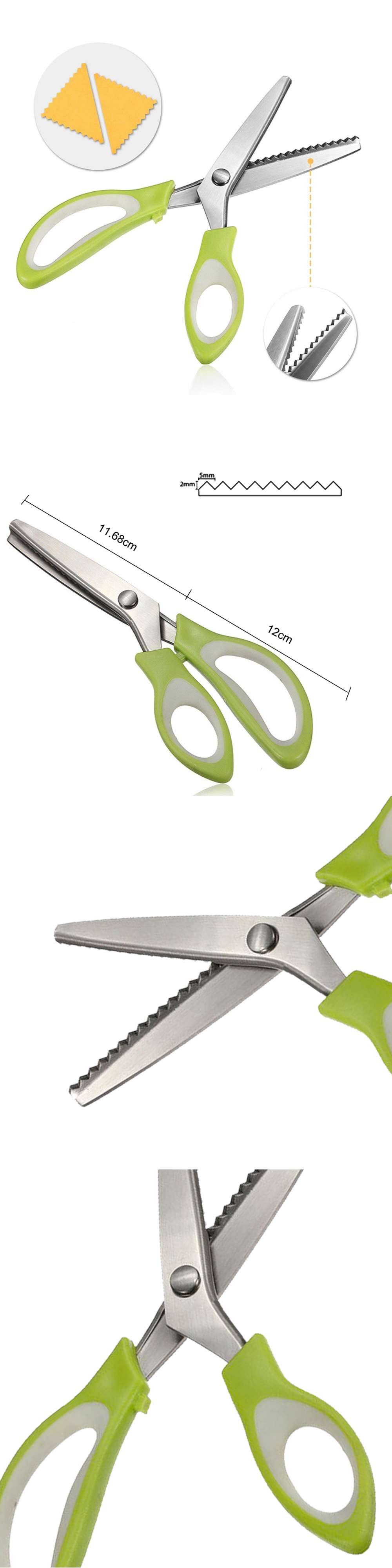 24CM-DIY-Teeth-Scissors-Stainless-Steel-Sewing-Dressmaking--Triangular-Arc-Shears-Cutter-Portable-Ca-1851429-1