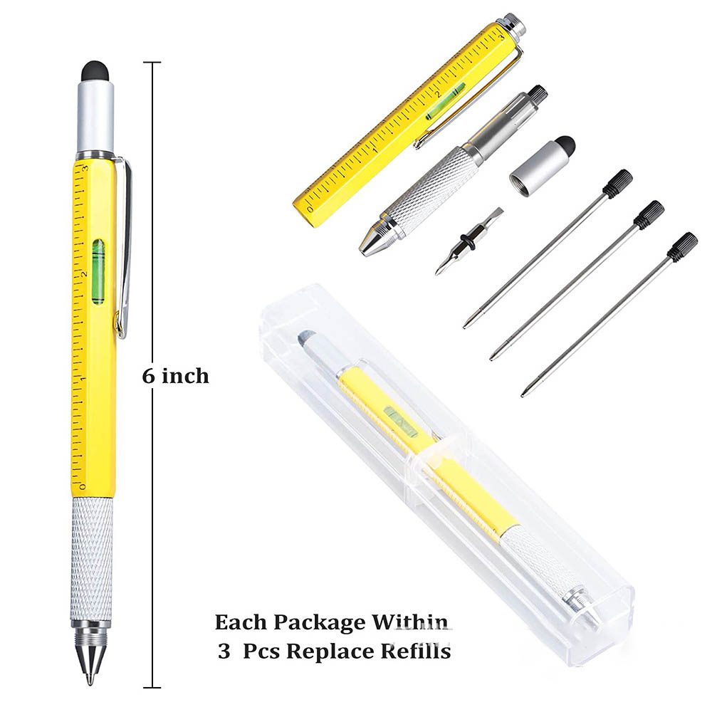 6-in-1-Multifunctional-Tactical-Pen-Creative-Screwdriver-Level-Scale-Pen-Touch-Screen-Metal-Ballpoin-1927131-2