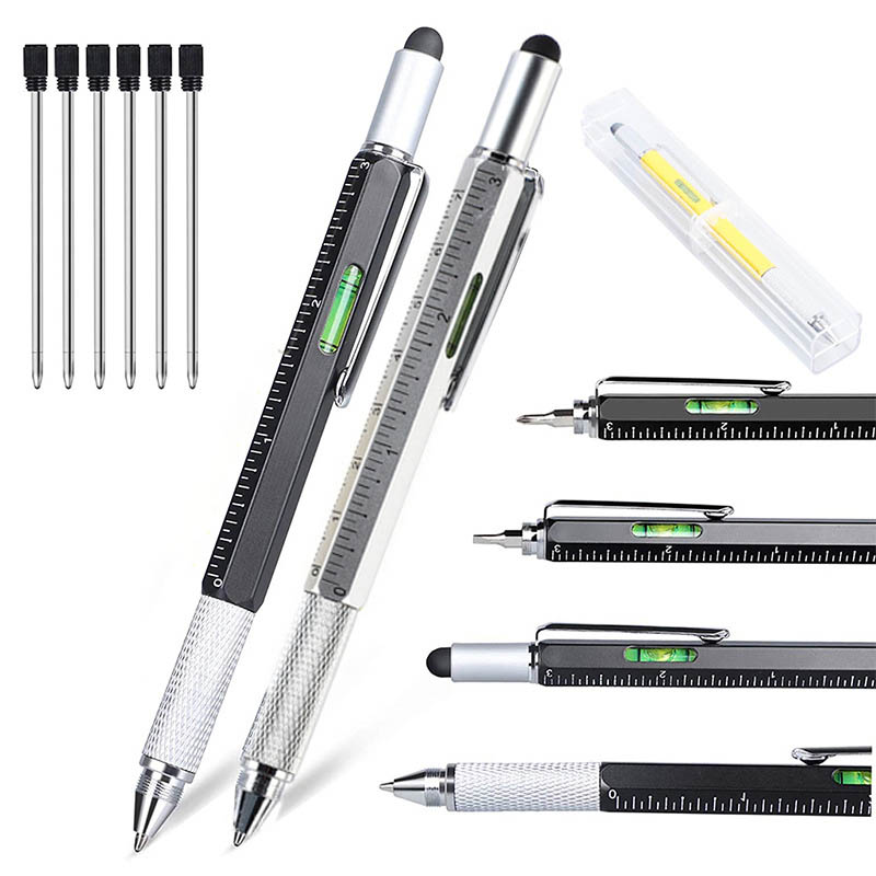 6-in-1-Multifunctional-Tactical-Pen-Creative-Screwdriver-Level-Scale-Pen-Touch-Screen-Metal-Ballpoin-1927131-3