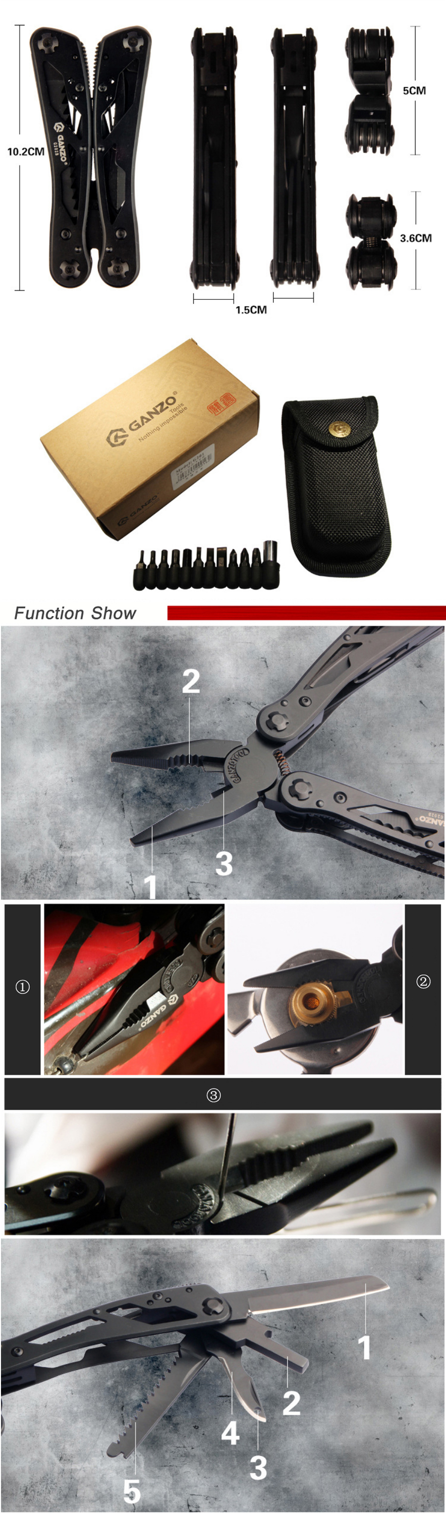 GANZO-G202B-24-in-1-EDC-Knife-Multi-tools-Set-Folding-Pliers-Knife-Pocket-Plier-Crimper-Wire-Cutter--1732908-2