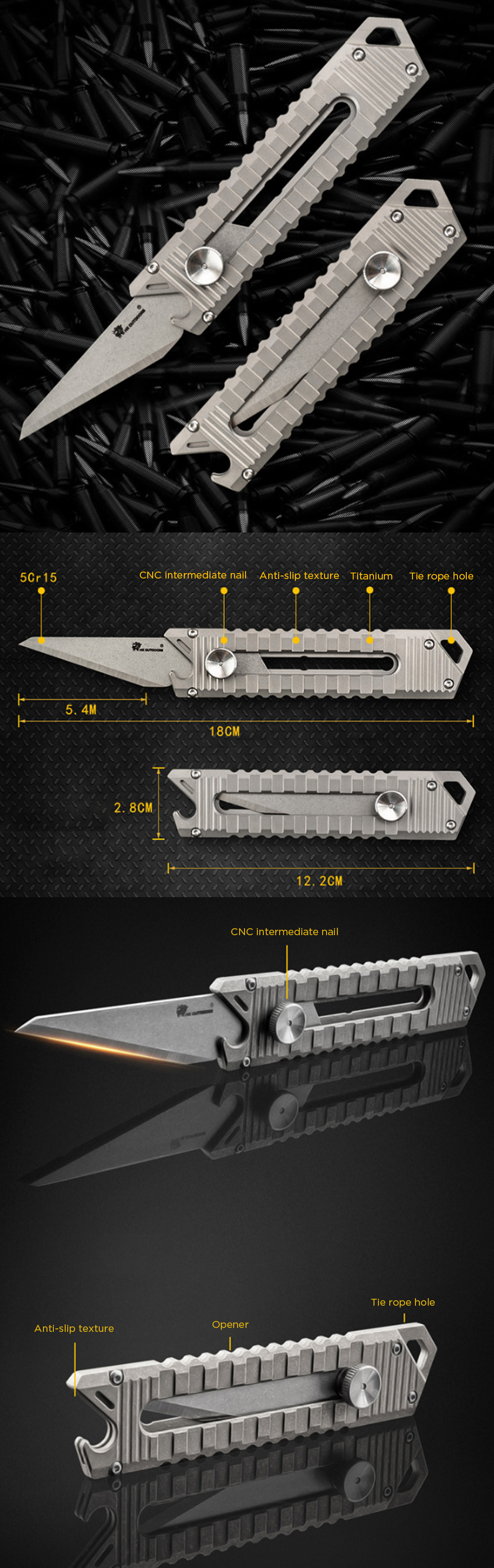 HX-OUTDOORS-122CM-Mini-Tactical-Folding-EDC-Blade-Knife-Opener-Titanium-Alloy-EDC-Keychain-Survival--1715840-1