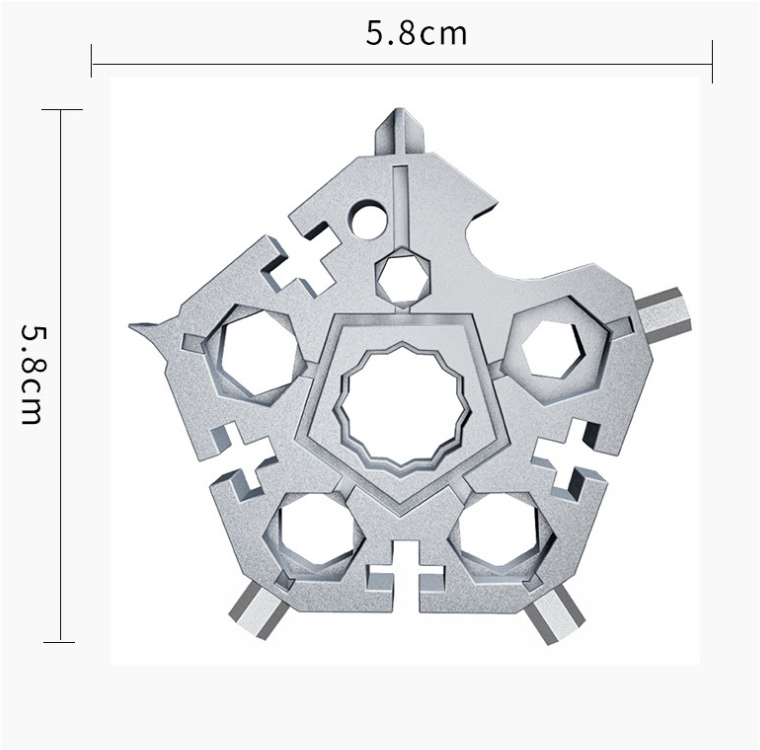 IPReereg-23-in-1-Multifunctional-Snow-Wrench-Bike-Repair-Tool-Carbon-Steel-EDC-Outdoor-Pentagon-Wren-1901233-7