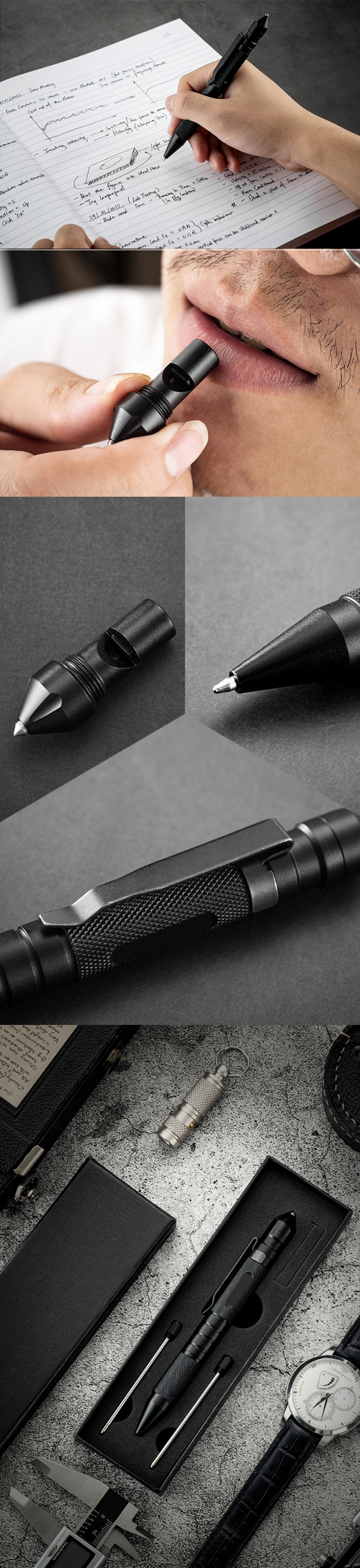 IPReereg-3-In-1-EDC-Tactical-Pen-Aluminum-Alloy-Tungsten-Steel-Head-Whistle-Writting-Emergency-Safe--1616559-2