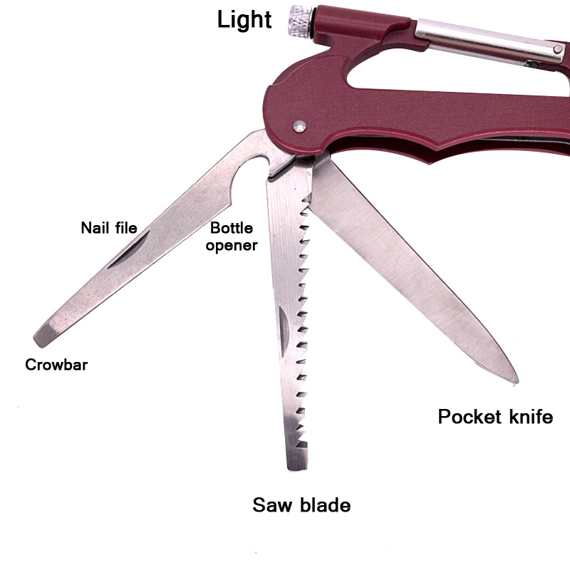 IPReereg-7-in-1-Multi-function-Carabiner-Mountaineering-D-Shape-Buckle-Multi-Tools-Pocket-KnifeSawFl-1805271-4