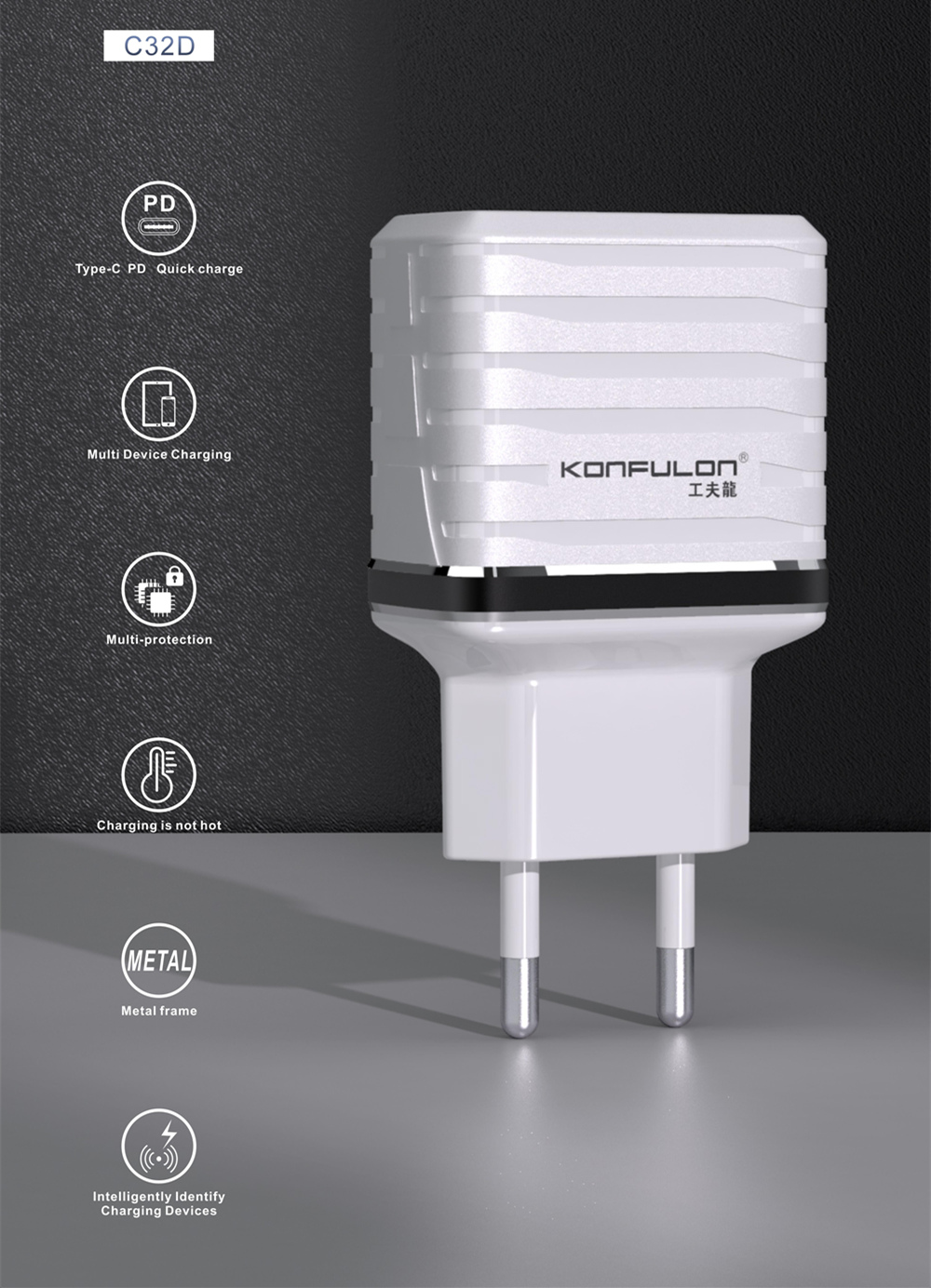 Konfulon-C32D-20W-PD-Charger-Fast-Charging-with-Type-C-Charging-Cable-US-EU-Plug-for-iPhone-12-Pro-M-1841418-2