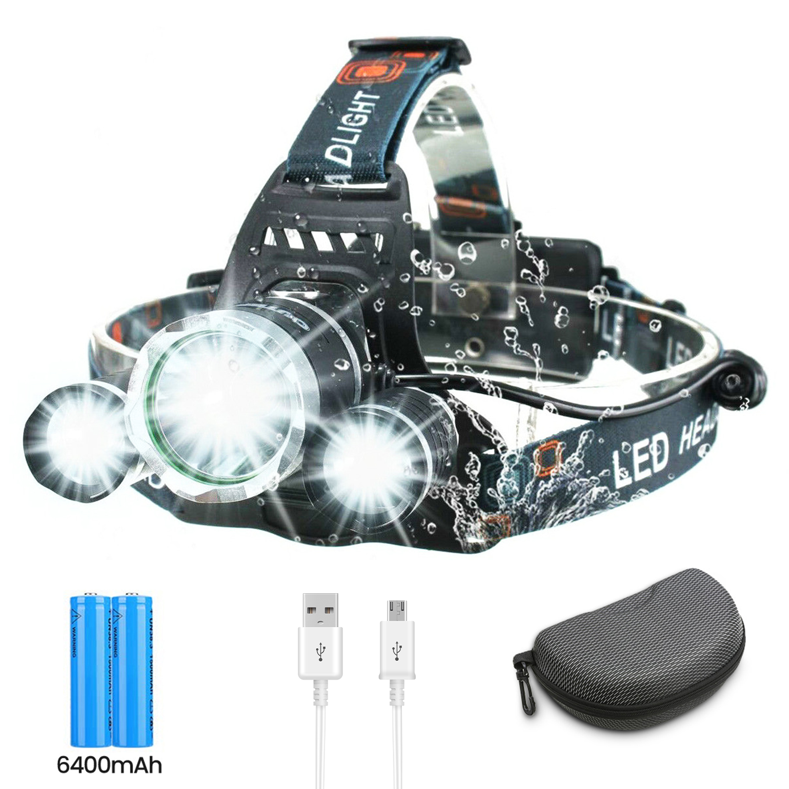 OUTERDO-USB-Rechargeable-Headlamp-6400mAh-IP65-Waterproof-Outdoor-Headlight-4-Light-Modes-1893288-1