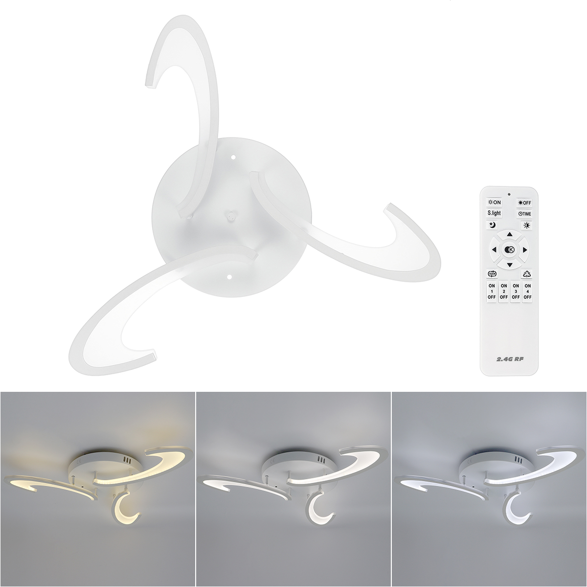 3-Heads-Modern-LED-Acrylic-Ceiling-Lamp-Pendant-Light-Chandeliers-BedroomRemote-Control-1793887-2