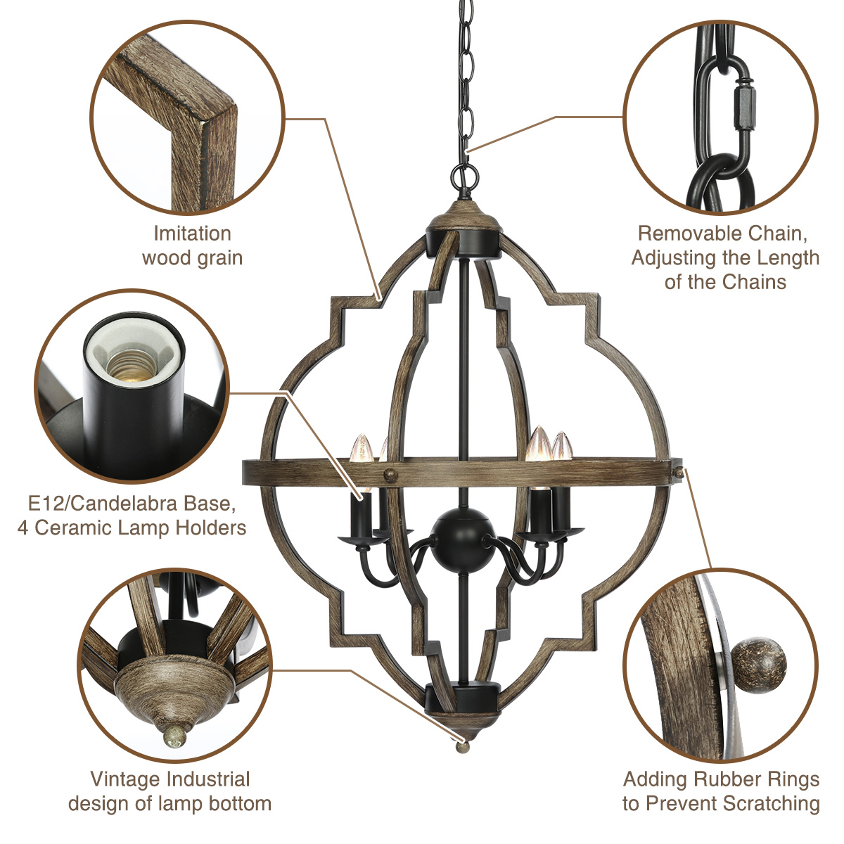 4-Light-Pendant-Lighting-Rustic-Metal-Chandelier-Industrial-Ceiling-Hanging-Lamp-1867390-4