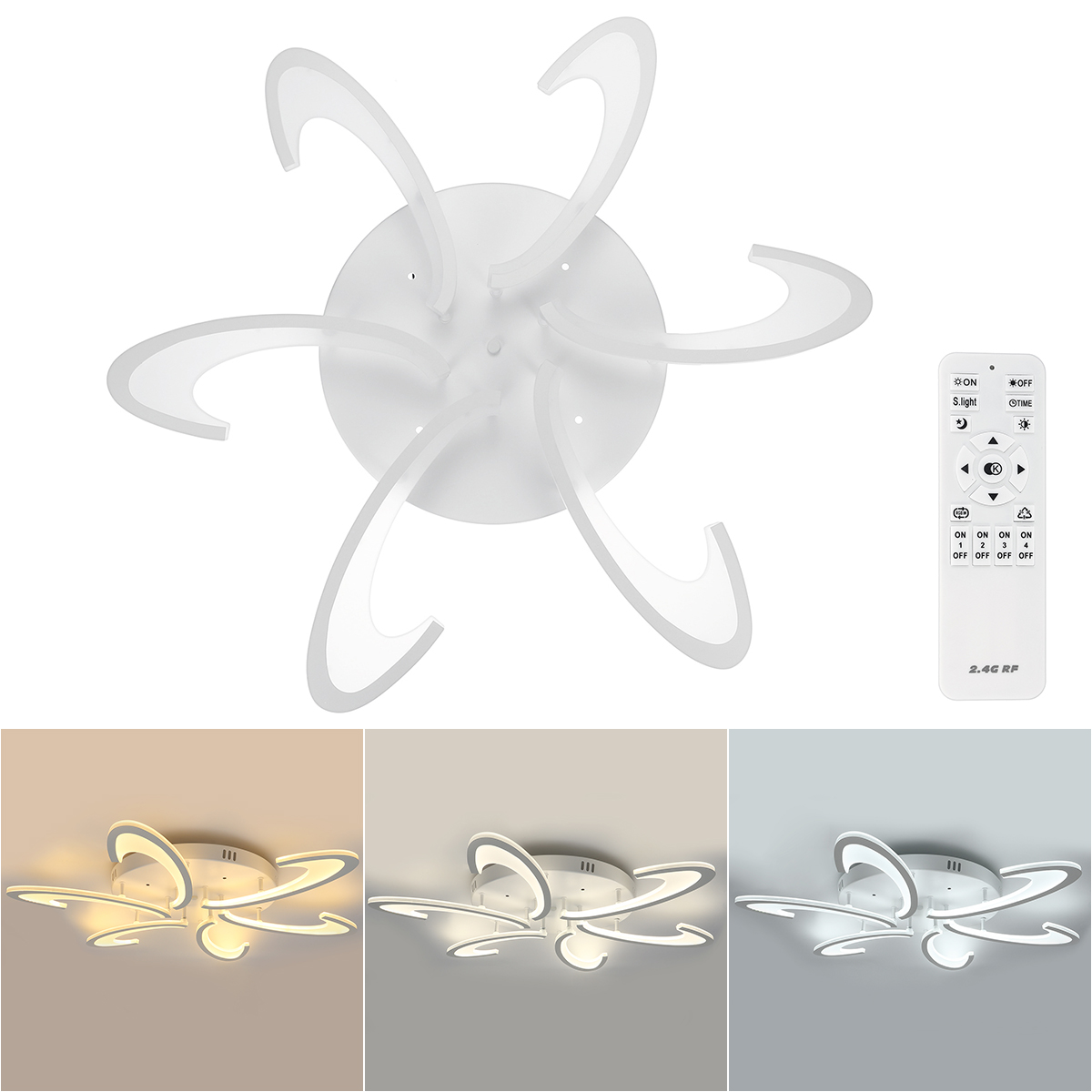 6-Heads-Modern-LED-Acrylic-Ceiling-Lamp-Pendant-Light-Chandeliers-BedroomRemote-Control-1793884-2