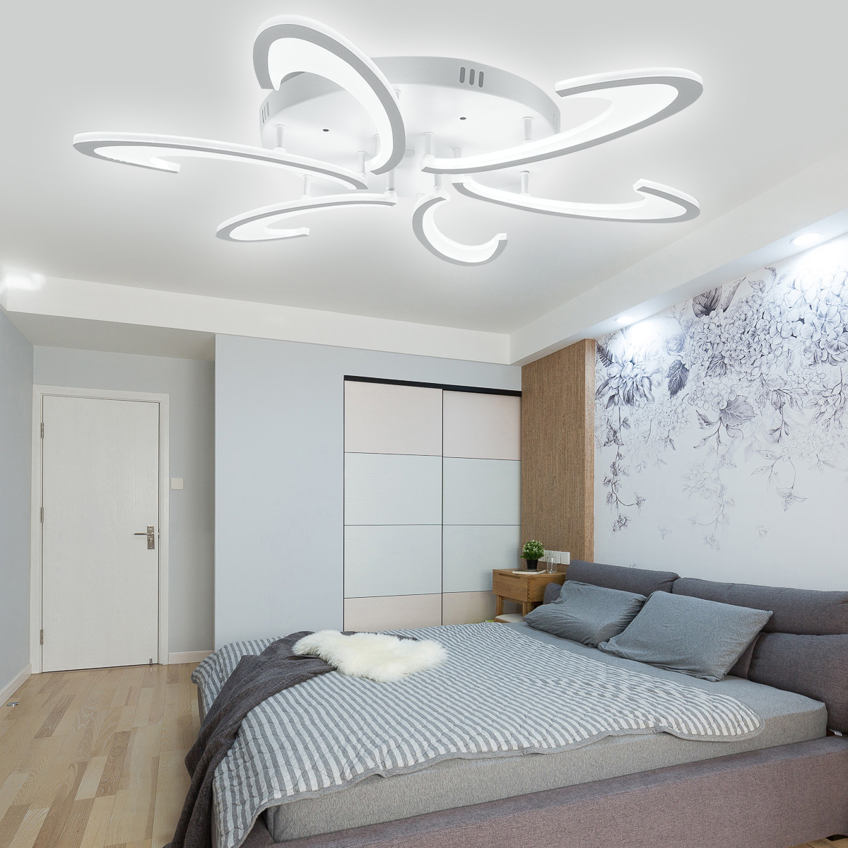 6-Heads-Modern-LED-Acrylic-Ceiling-Lamp-Pendant-Light-Chandeliers-BedroomRemote-Control-1793884-4