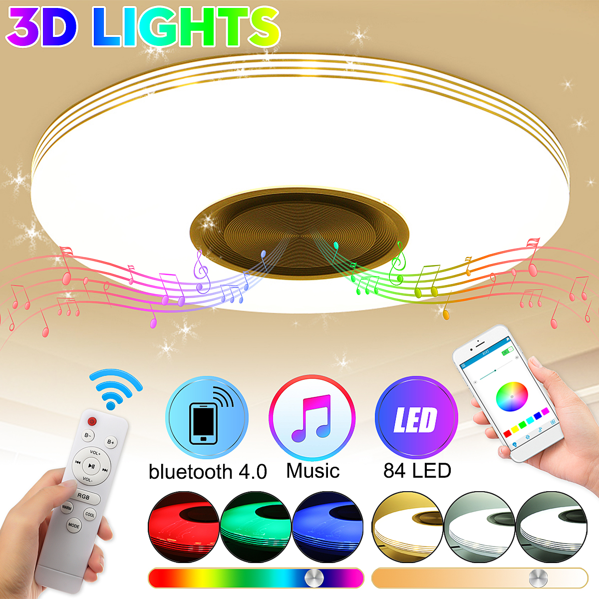 84LED-RGBW-Intelligent-Music-Ceiling-Light-Lamp-APP-Remote-Control-220V100-260V-1626802-1