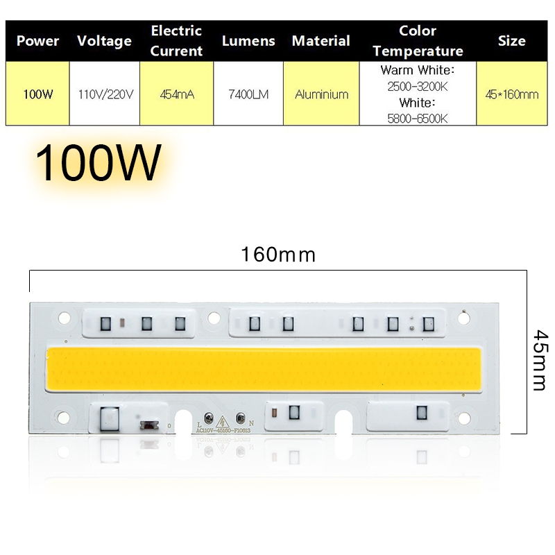 1X-5X-10X-100W-7400LM-WarmWhite-45-X-160MM-DIY-COB-LED-Chip-Bulb-Bead-For-Flood-Light-AC110220V-1124765-1