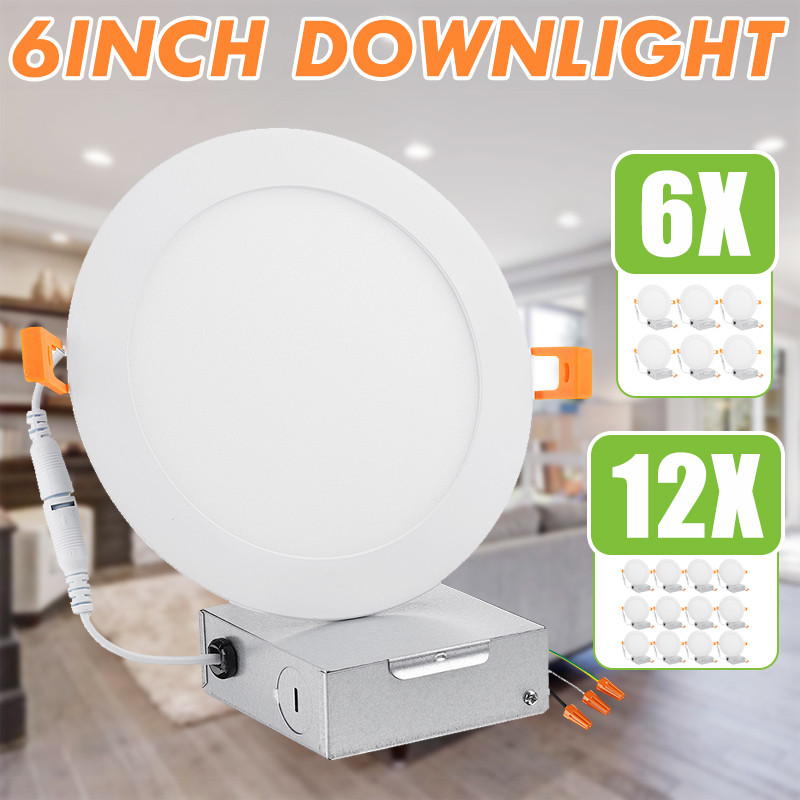 612-Pcs-6Inch-LED-Recessed-Light-Panel-12W-with-Junction-Box-Dimmable-Can-Down-Lighting-1729878-1