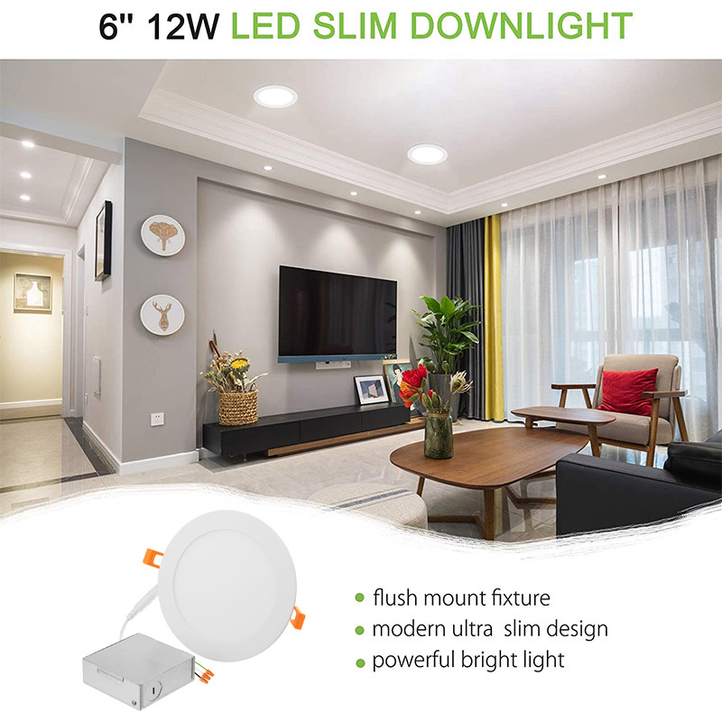 612-Pcs-6Inch-LED-Recessed-Light-Panel-12W-with-Junction-Box-Dimmable-Can-Down-Lighting-1729878-5