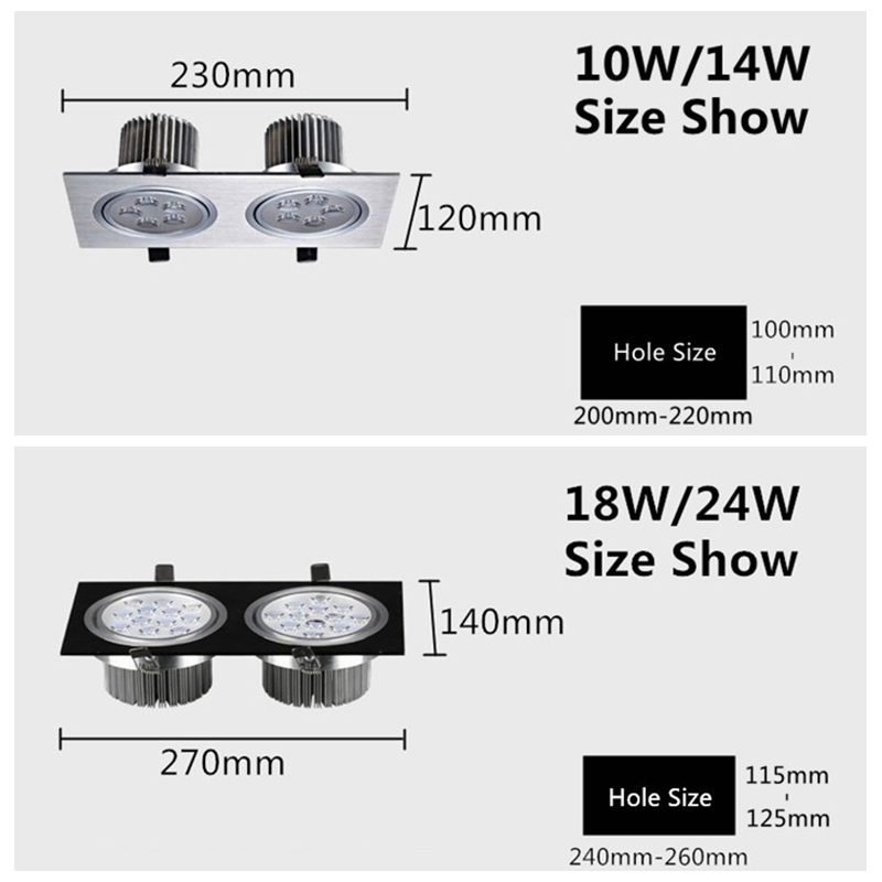 6W10W14W18W24W30W36W-Double-heads-Black-LED-Ceiling-Recessed-Light-Down-Light-85-260V-1055945-9