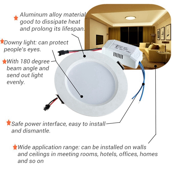 Non-dimmble-9W-Round-LED-Recessed-Ceiling-Panel-Down-Light-With-Driver-AC85-265V-1008199-9