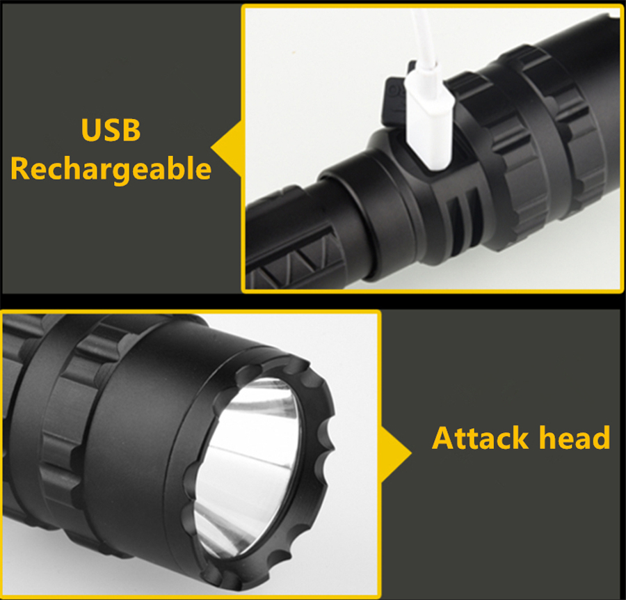BIKIGHT-1102-L2-5Modes-1600-Lumens-USB-Rechargeable-Camping-Hunting-LED-Flashlight-18650-Flashlight--1352128-3