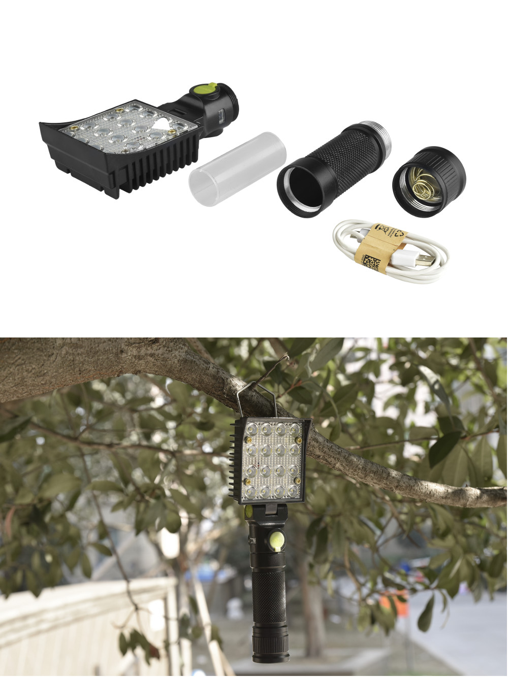 BIKIGHT-190B-16x-COB-4Colors-4Modes--180deg-Adjustable-Head-Magnetic-Tail-USB-LED-Flashlight-1303589-6