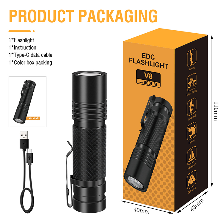 BORUIT-V8-800LM-Type-C-Fast-Rechargeable-EDC-Flashlight-with-18650-Battery-Power-Indicator-Waterproo-1964471-11