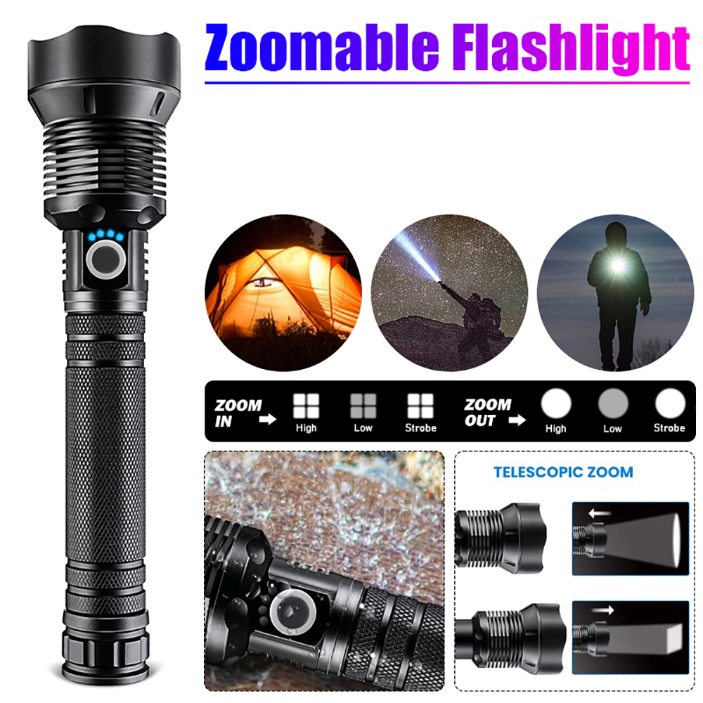 CAMTOA-XHP702-1000LM-LED-Flashlight-26650-Battery-USB-Rechargeable-IPX5-Waterproof-Zoomable-Torch-Se-1942675-1