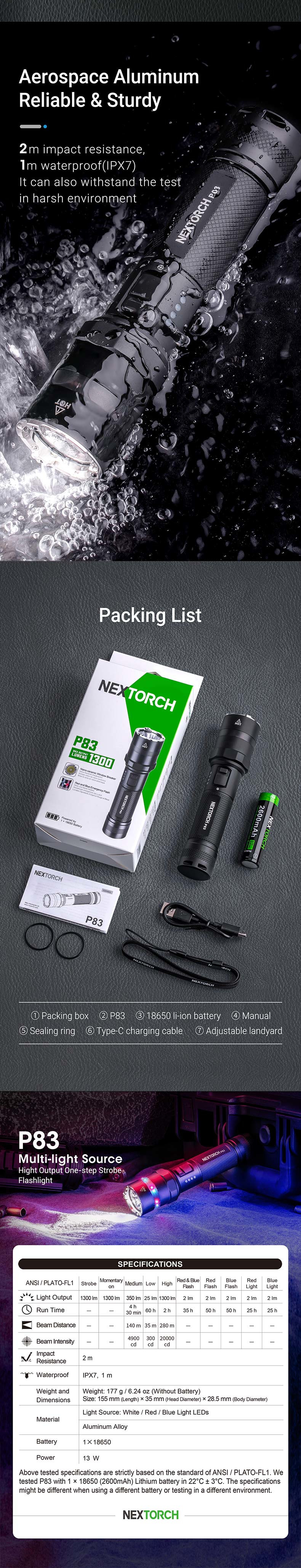 NEXTORCH-P83-Multi-light-Source-One-step-Strobe-Tactical-Flashlight-1300lm-280m-High-Output-18650-Ty-1959441-6