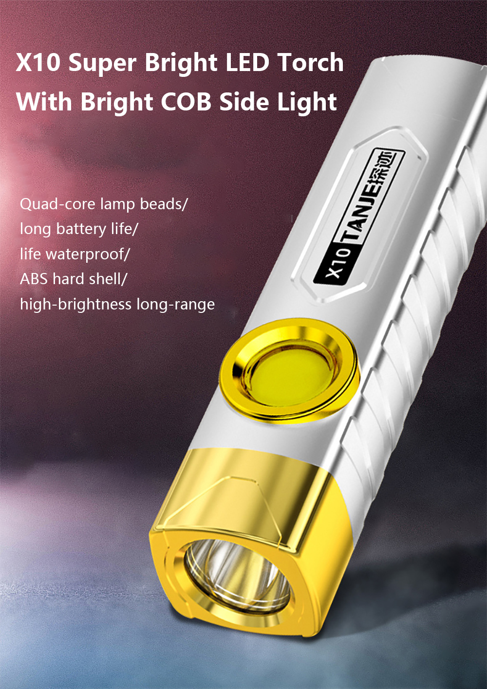 TANJE-X10-T8-2000mAh-USB-Rechargeable-LED-Flashlight-With-Bright-COB-Side-Light-IPX6-Waterproof-Port-1950739-1