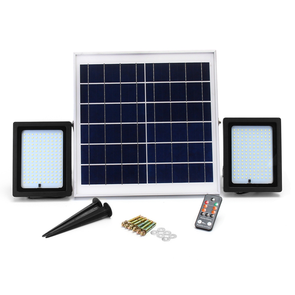 2-Pcs-20W-Waterproof-150-LED-Flood-Light-Remote-Control-Light-Sensor-Solar-Light-1300859-1