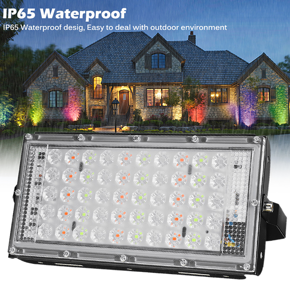 50W-RGB-LED-Floodlight-50LED-AC220240V-IP65-Waterproof-Outdoor-Spotlight-Support-Remote-Control-1939415-2