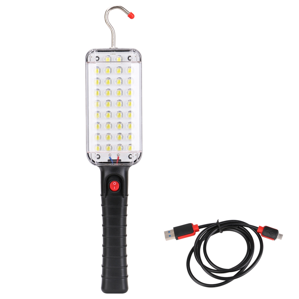Portable-34-LED-Flashlight-Magnetic-Torch-USB-Rechargeable-Work-Light-Hanging-Hook-Tent-Lamp-Lantern-1415290-2